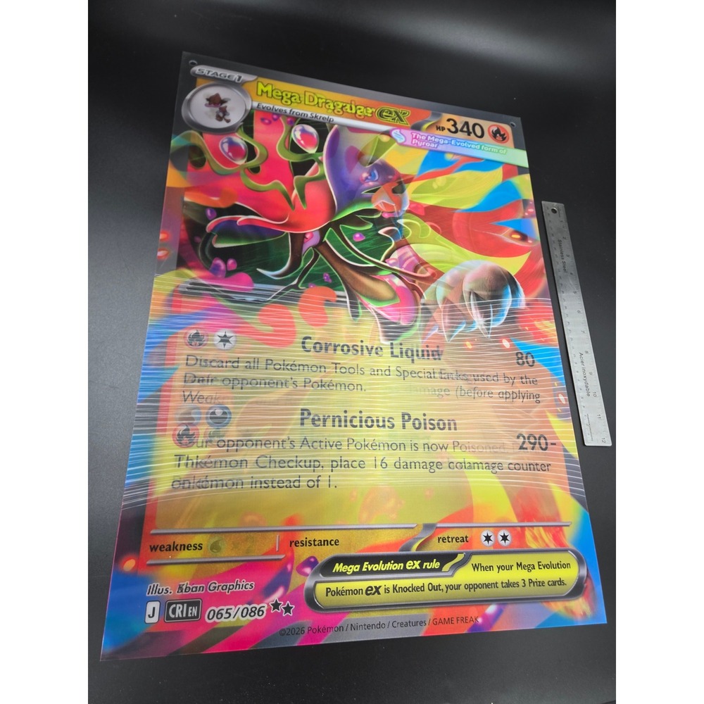 Pokemon Mega Evolution Chaos Rising Poster Mega Dragalge EX Mega Pyroar EX